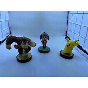 Lot Of 3 Nintendo Amiibo Figures Lot Donkey Kong Pikachu Digby Fast Shipping